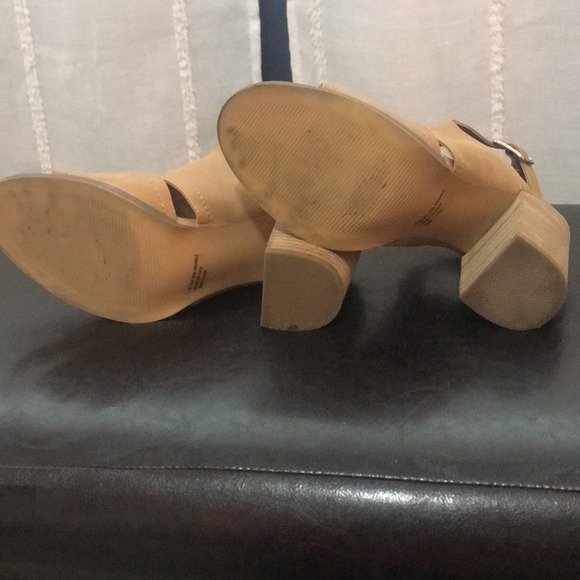 Dolce Vita Brista Tan Peep toe Stacked Block heel Bootie sandal size 10 - Picture 8 of 11